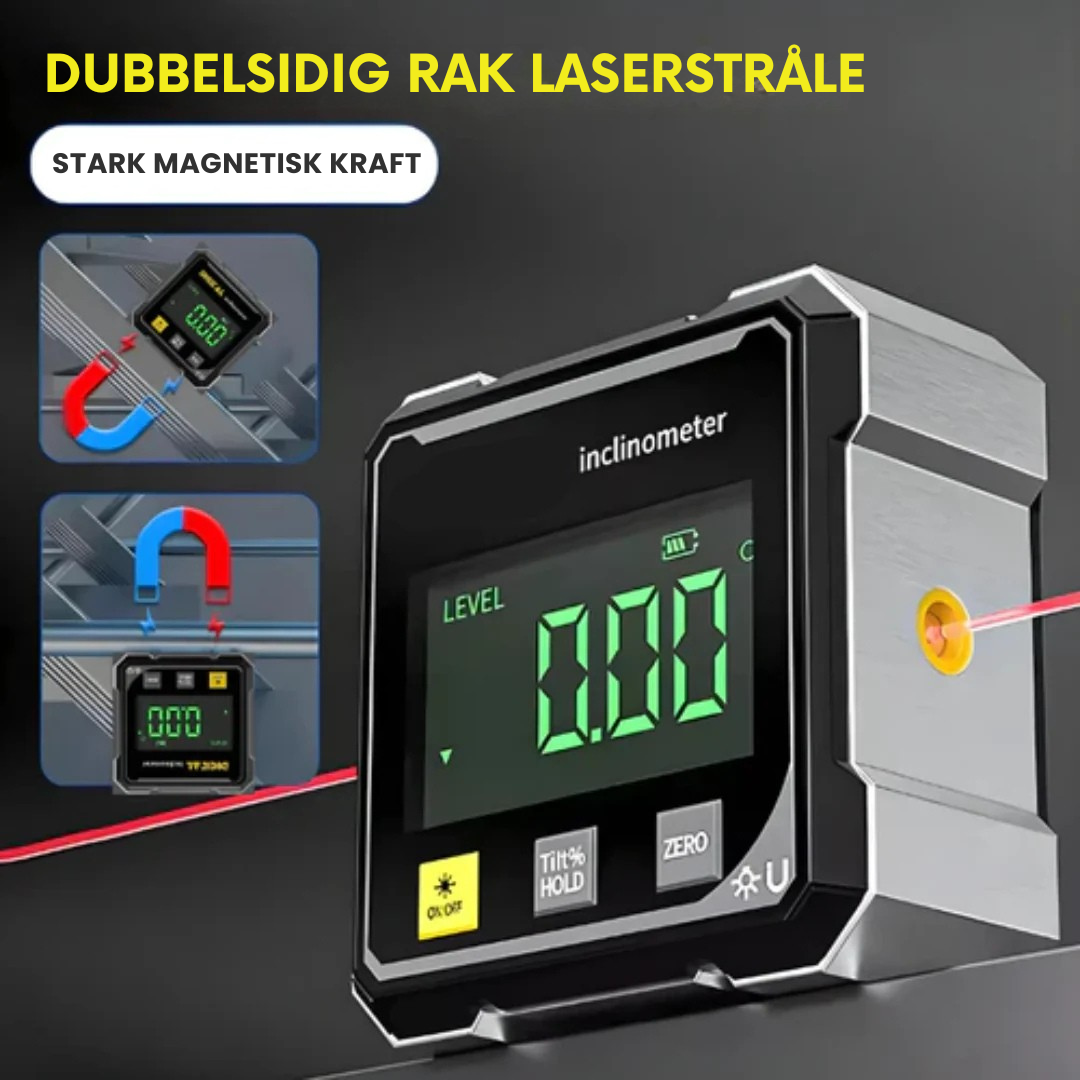 NordAngle™ ProLaser – Digital Magnetisk Vinkelmätare i Aluminium